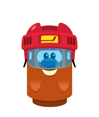 Sprite hockey helmet red beaver.png