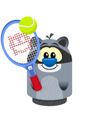Sprite tennis racket blue raccoon.png