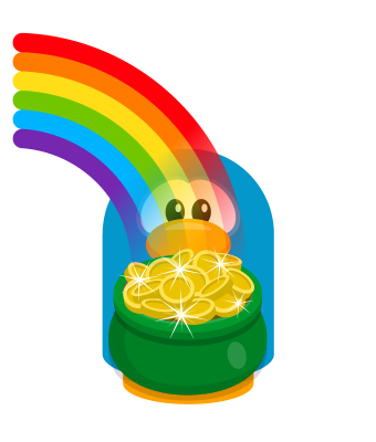 Sprite potofgold rainbow green penguin.png