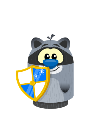 Sprite knight shield blue raccoon.png